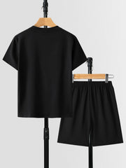 Axolotl Pattern Boy's 2pcs T shirt & Shorts Set