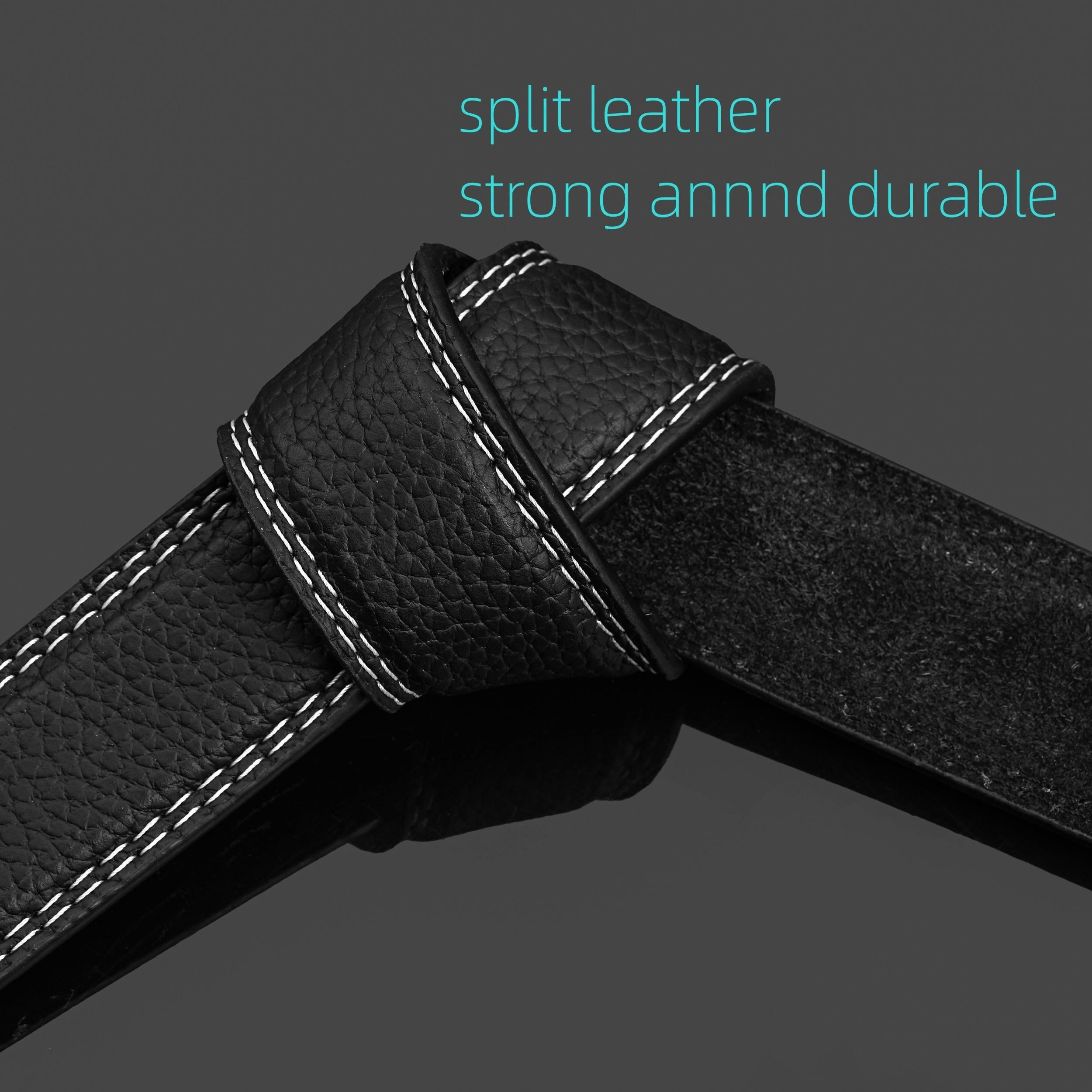 Men's Leather Belt Feather Edge Pin Buckle Jeans Belt