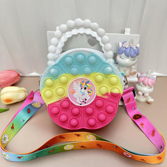 Colorful Silicone Flower Unicorn Crossbody Bag Coin Purse Wallet