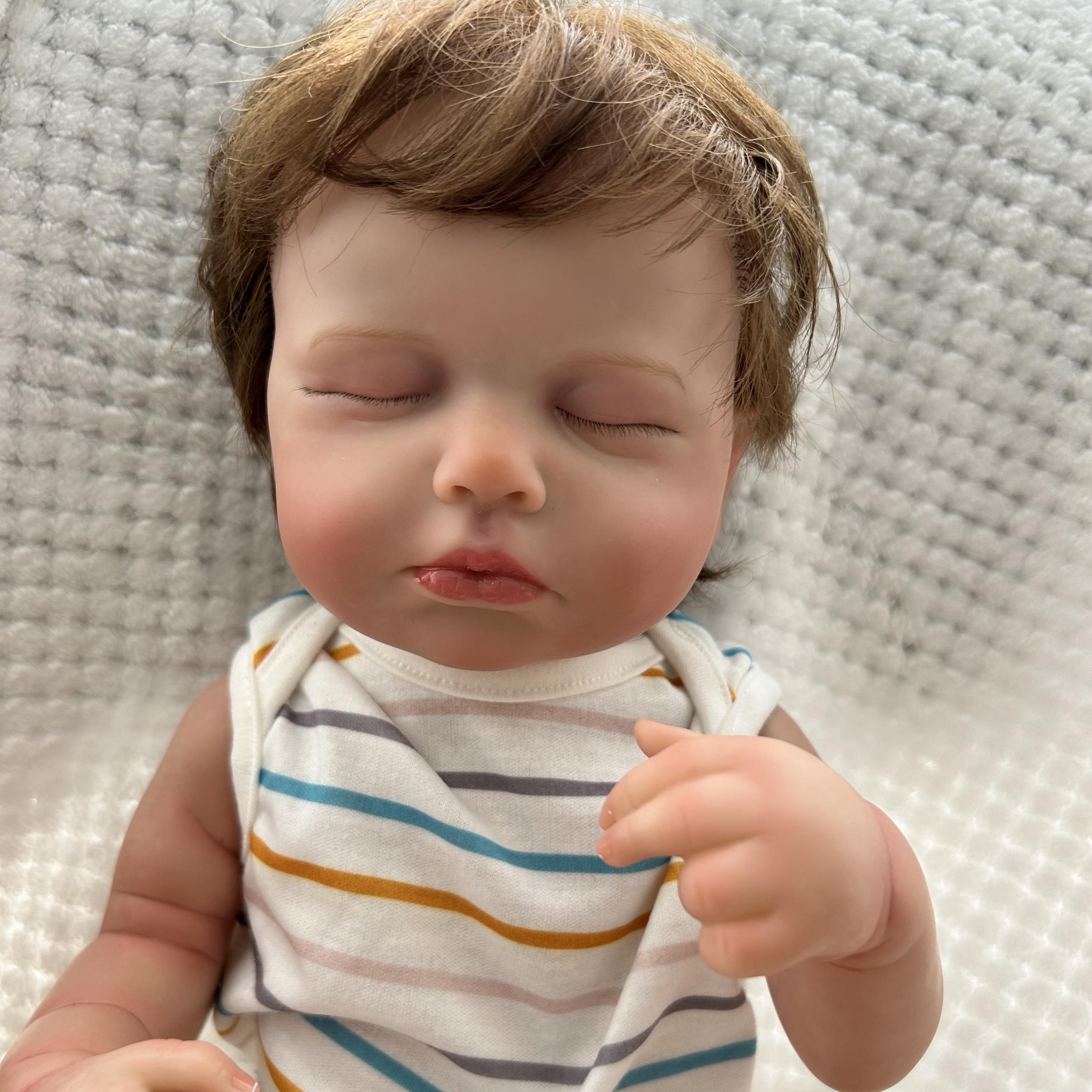 Adorable 18" Newborn Baby Doll Reborn, Soft Cuddly Body, Realistic 3D Skin