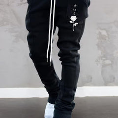 Men's Rose Pattern Hip hop Style Thin Pants For Spring Fall