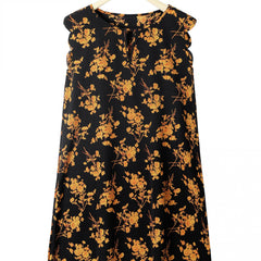 Floral Print Scalloped Dress Sleeveless Summer Casual
