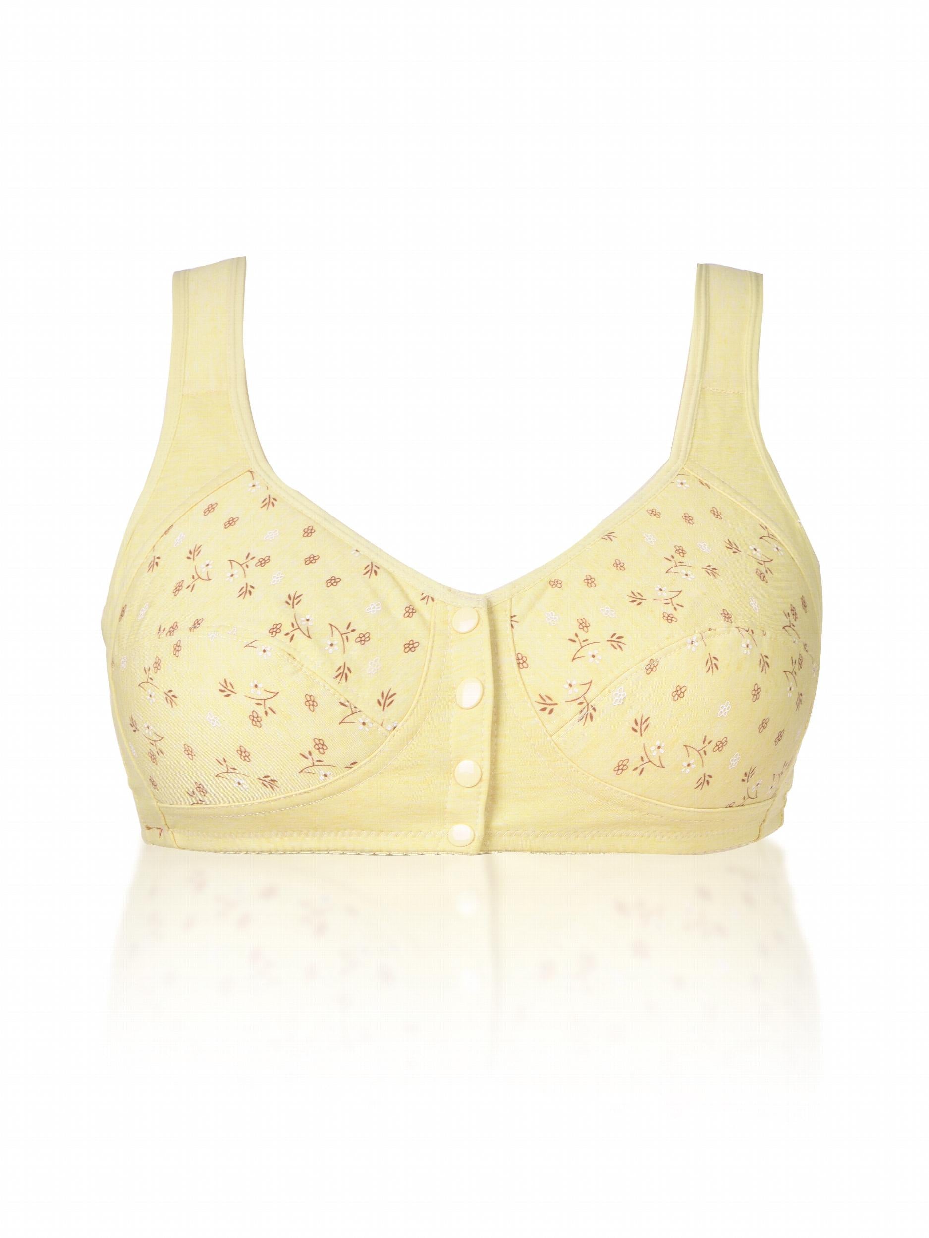 Floral Print Front Closure Wireless Comfort Bra