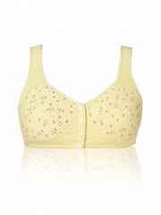 Floral Print Front Closure Wireless Comfort Bra