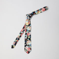 Summer College Style Funky Casual Cotton Floral Print Tie