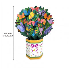 Butterfly Paper Flower Bouquet 3D Pop Up Card For Mom/Wife