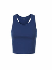 Solid Crew Neck Tank Top Sleeveless Racerback Top for Summer