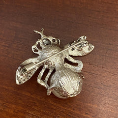 Vintage Bumble Bee Pin Brooch with Pearls and Rhinestone
