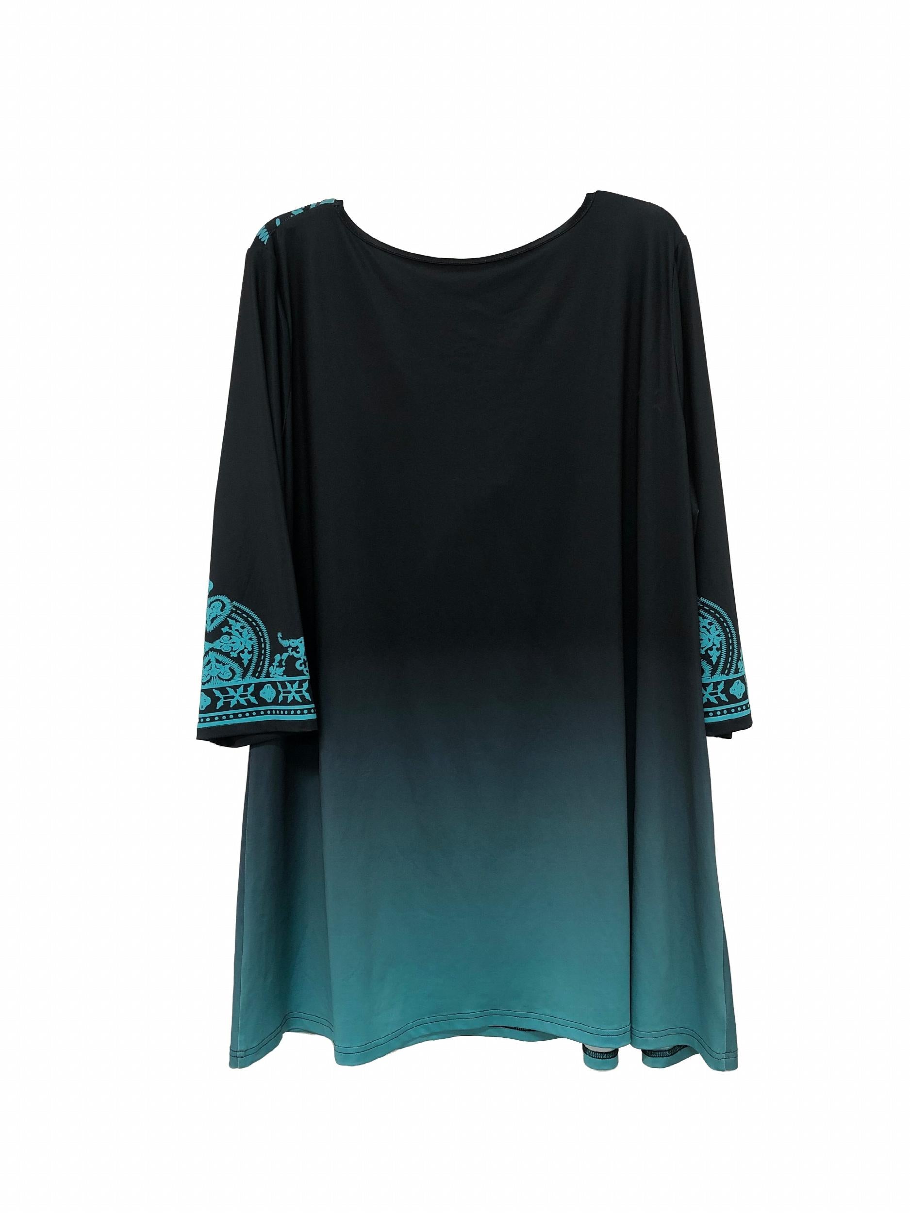 Casual Blouse Women's Plus Embroidery Print Long Sleeve
