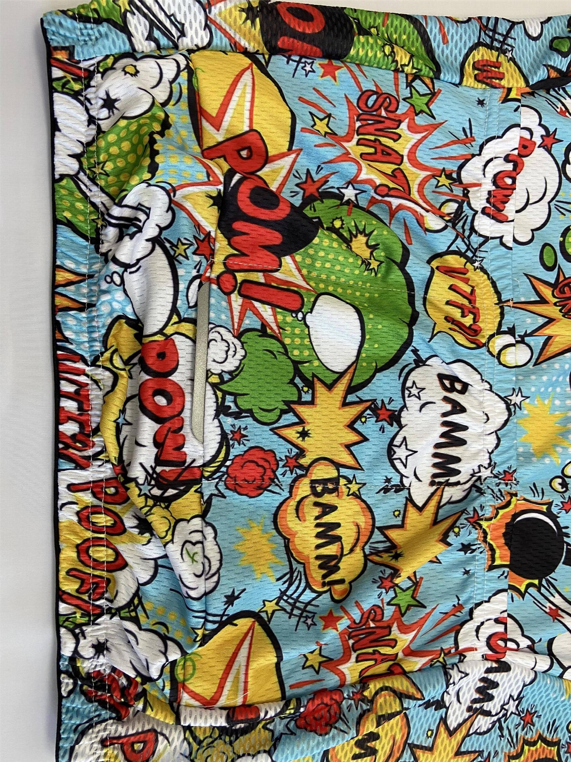 Comic Pattern Men's Sports Zip Up Cycling Jersey