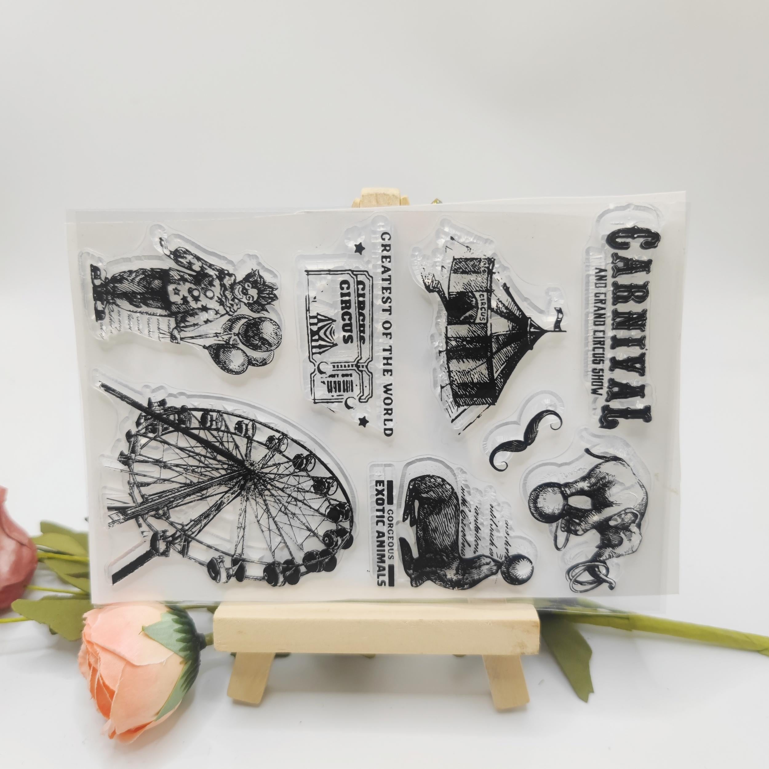 Circus Theme Stamp DIY Journal Card Making Gift for Boys and Girls 1pc