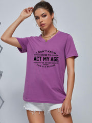 ACT MY AGE Loose Short Sleeve T-shirt for Women