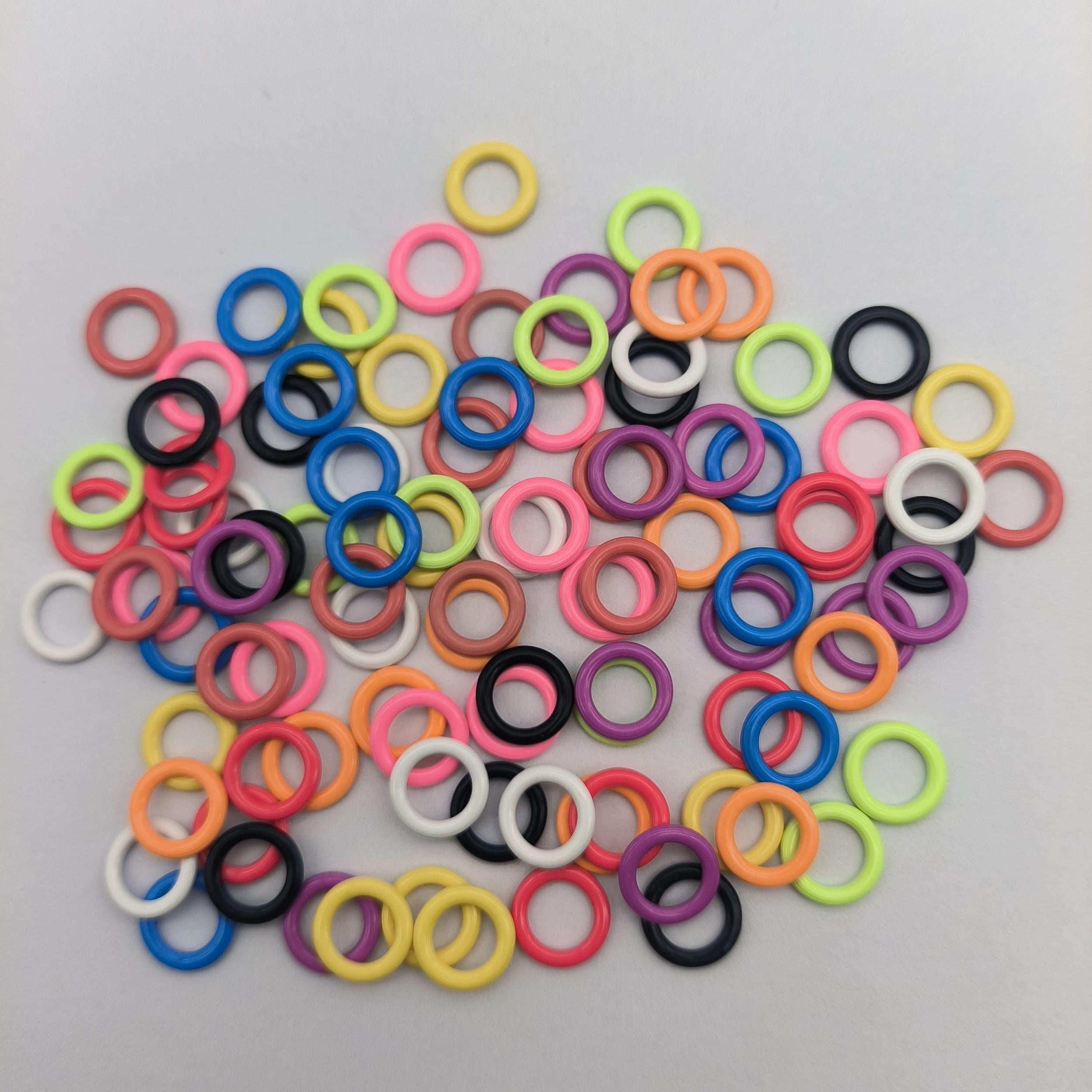 100pcs Colorful Ring Stitch Markers for Knitting and Crochet