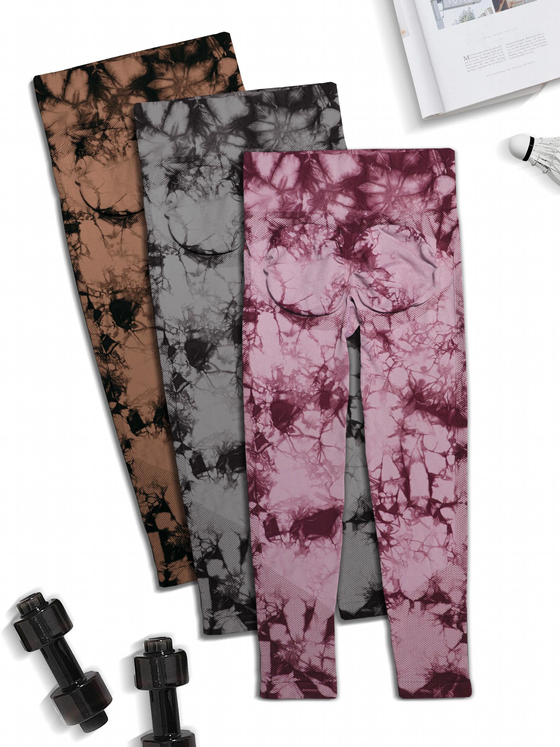 Tie Dye High Waist Yoga Pants With Pocket