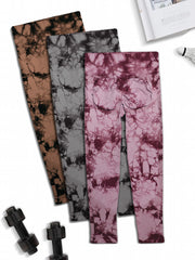 Tie Dye High Waist Yoga Pants With Pocket