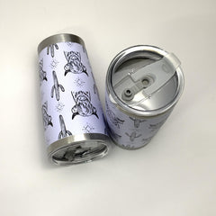 600ml Vintage Cowboy Pattern Stainless Steel Tumbler - Leakproof & Shatterproof