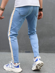 Vintage Distressed Jeans Men's Casual Street Style Denim Pants
