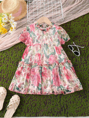 Baby Girls Ruffles Flowers Princess Dress Summer Clothes