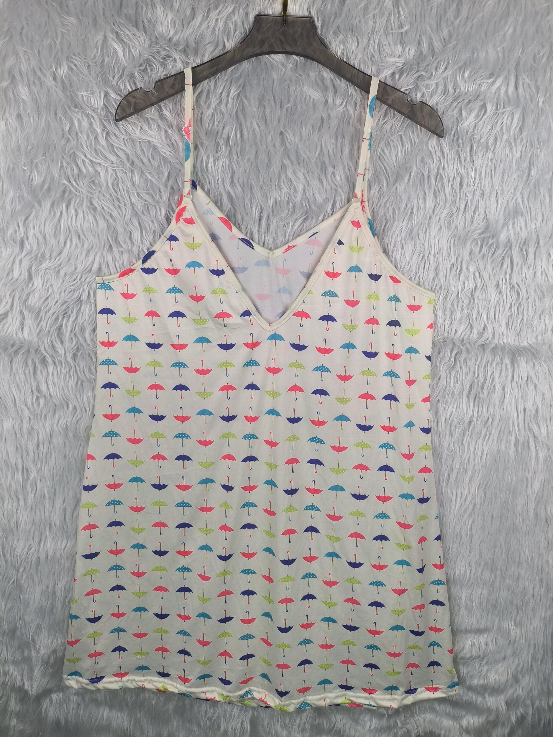 Umbrella Print Cami Sleep Dress