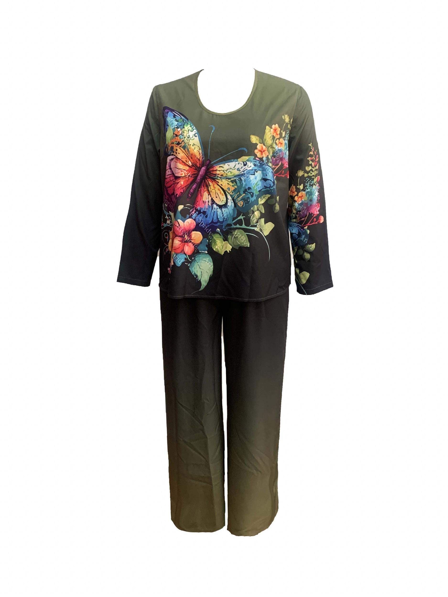 Butterfly & Ombre Print 2 Piece Set