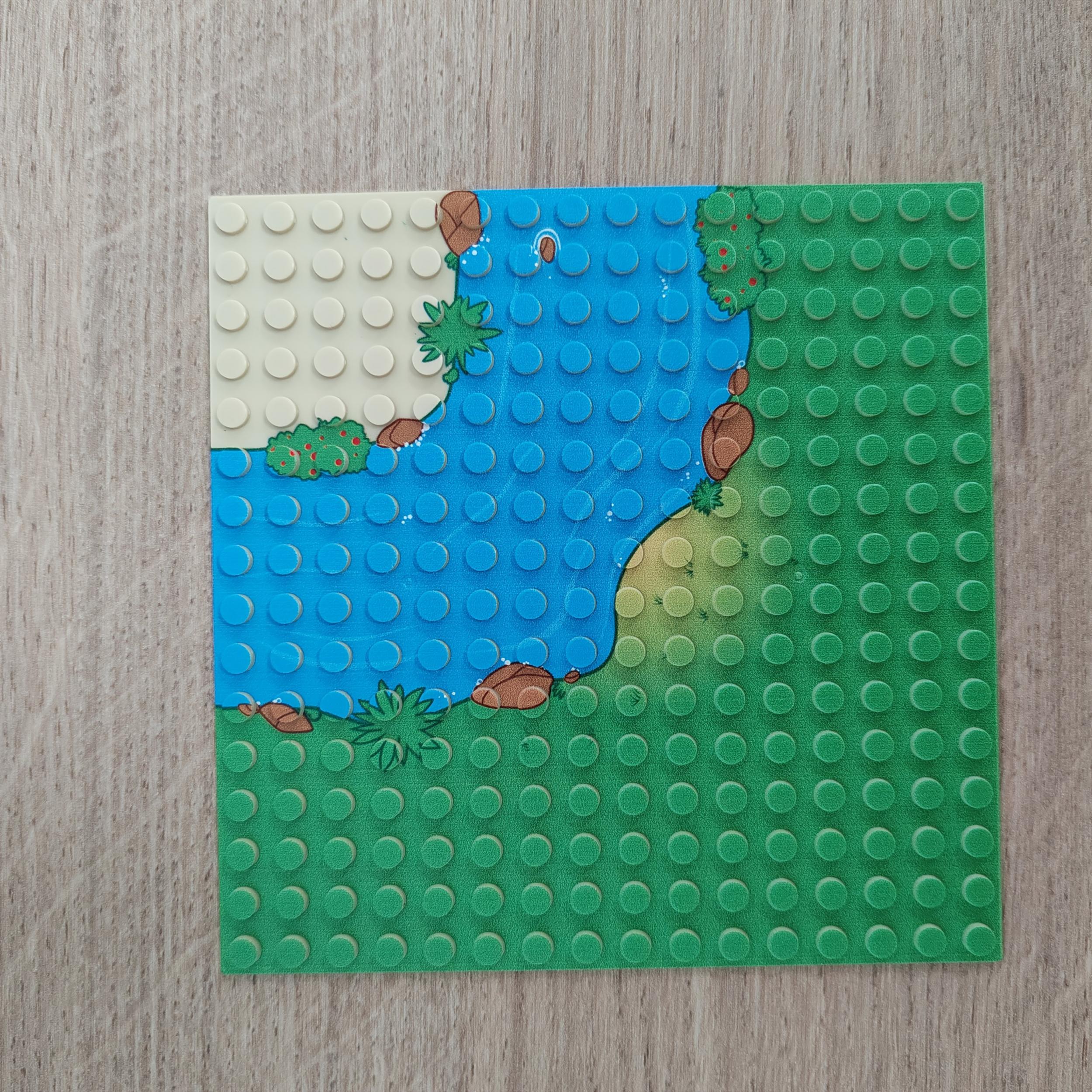 River & Grassland Pattern Baseplates + Classic Building Blocks