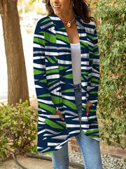 Ombre Dot Print Long Sleeve Open Front Cardigan