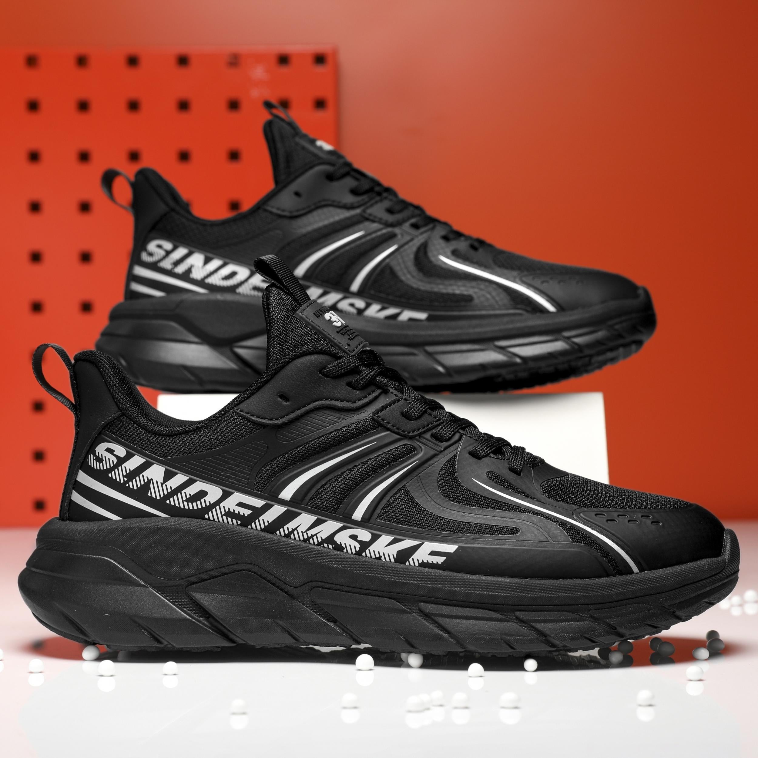 Men's Breathable Running Shoes Non Slip Lace Up Sneakers Outdoor