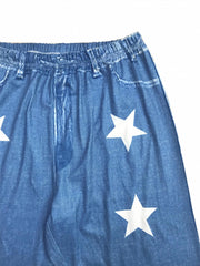 Star Print Skinny Leggings Stretchy Women's Clothing