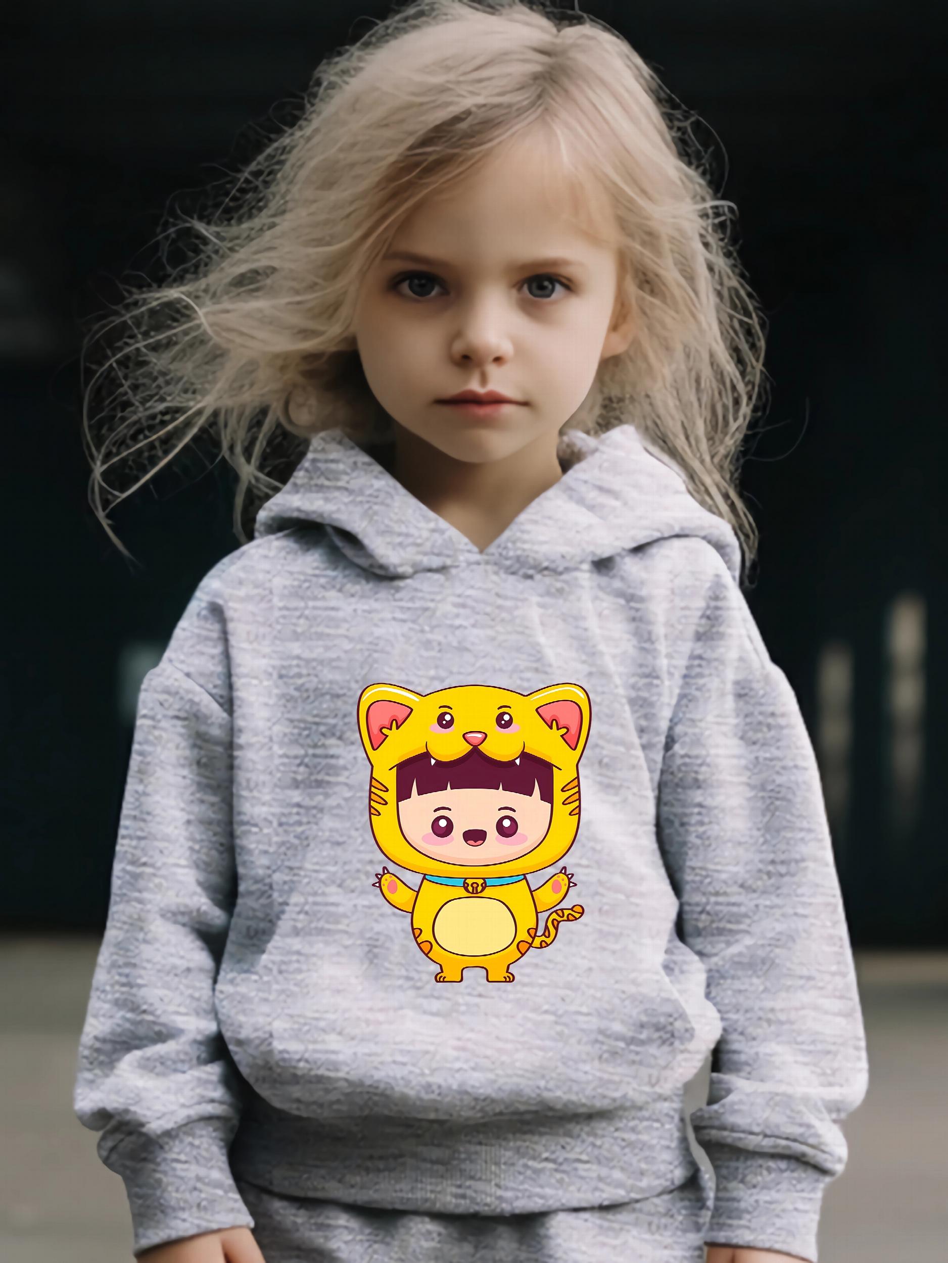 Cartoon Boy Print 2pcs Girls Outfits For Sports Spring Fall Outdoor Gift
