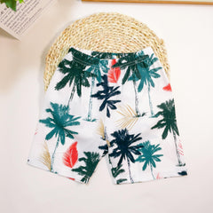 Toddler Boys Coconut Tree Graphic Beach Shorts