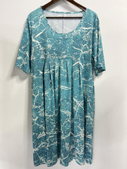 Casual Dress Women's Plus Print Short Sleeve Dress With Pockets