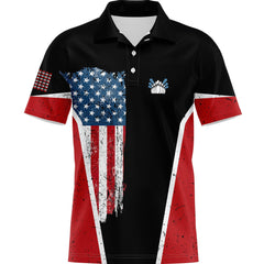 Men's Casual Bowling Print Lapel Short Sleeve Shirt