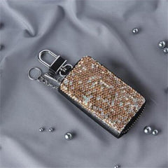 Diamond Women Car Key Bag PU Leather Keychain Car Key Case for Female
