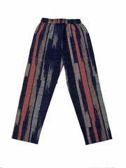 Patchwork Print Pants Dual Pockets Drawstring Casual Pants