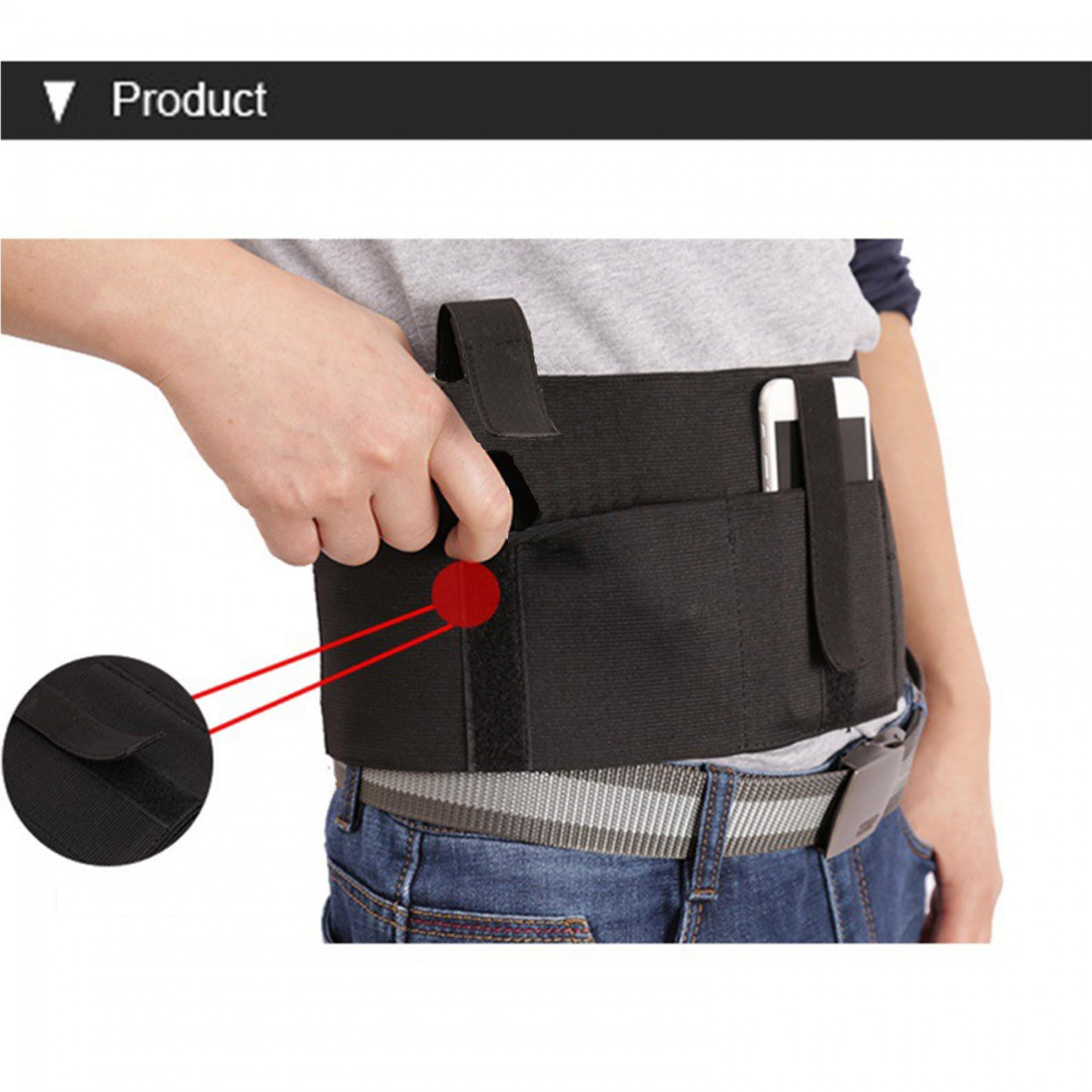 Concealed Belly Band Holster Carry Flexible Waist Belt