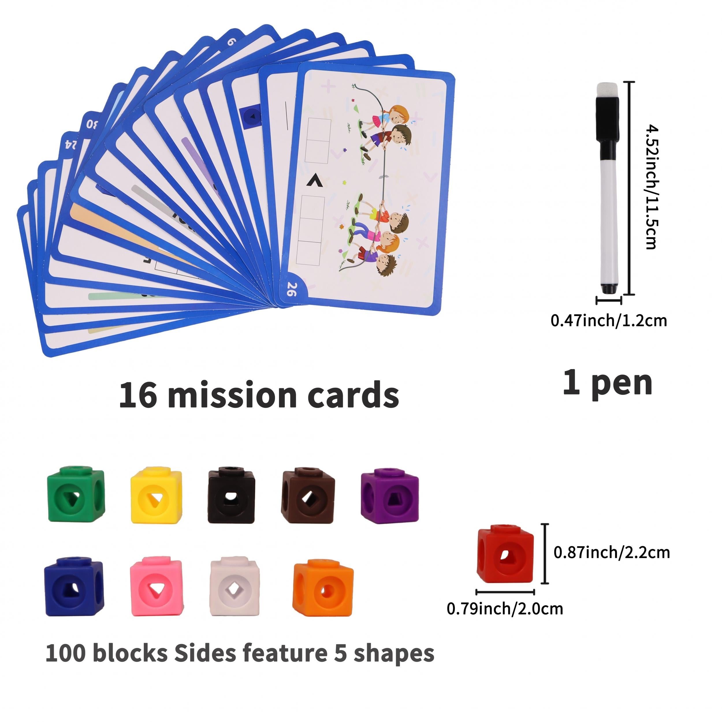 Math Cubes 100 Number Counting Block Toys for Kids Learning Activities