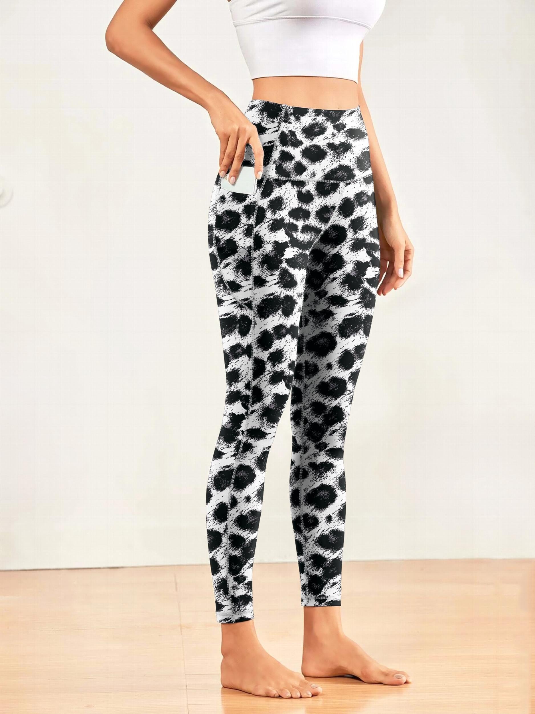 Leopard Print Slimming Yoga Leggings High Waist Fitness Workout Sports Tights