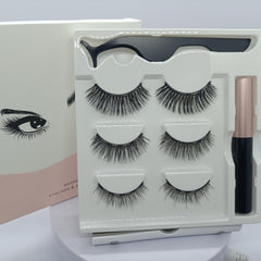 Magnetic Eyelashes & Eyeliner 3 Pairs Kit