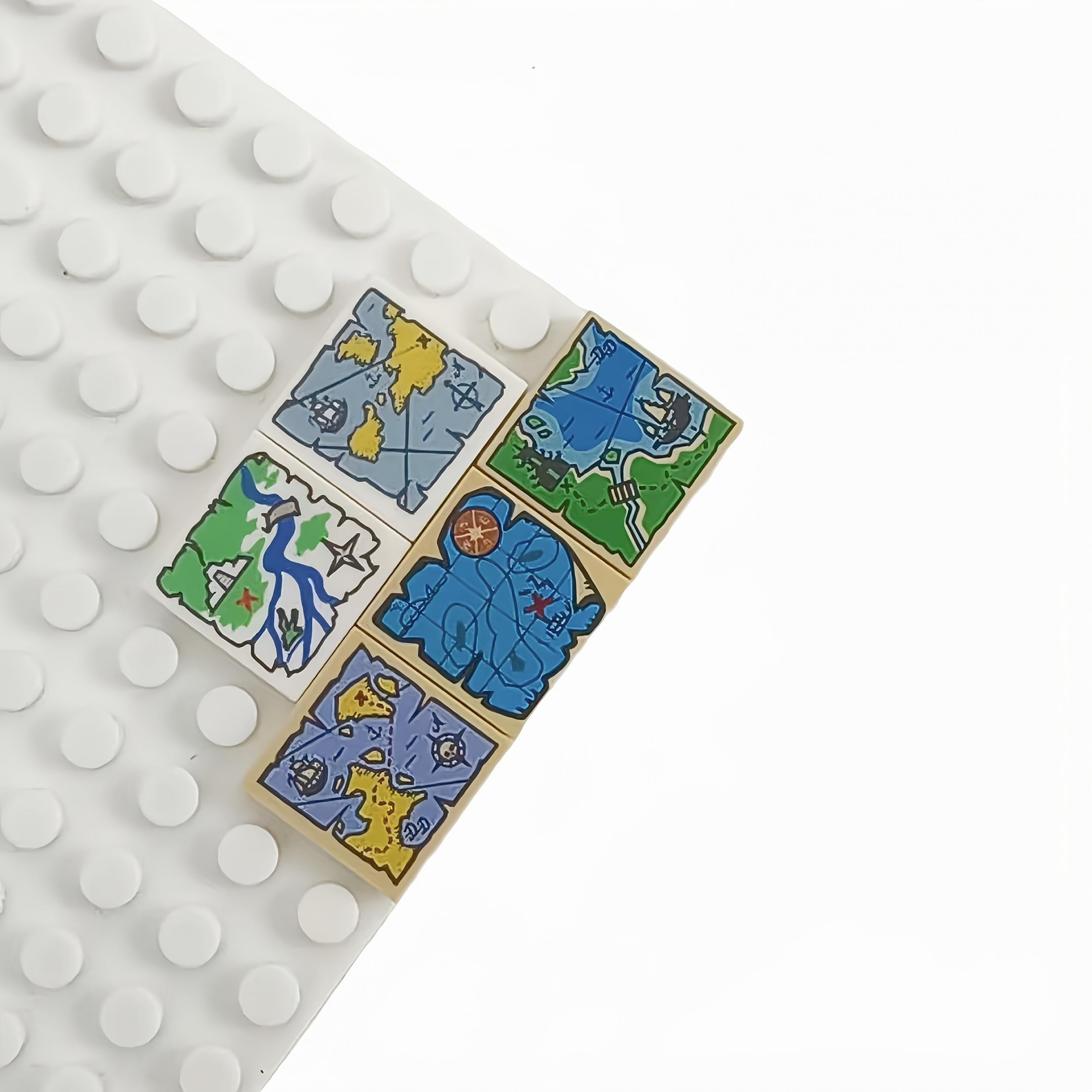 10pcs Brick Print Treasure Map Building Blocks Set