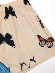 Butterfly Print Pajama Set Cami Top & Shorts Women's Loungewear
