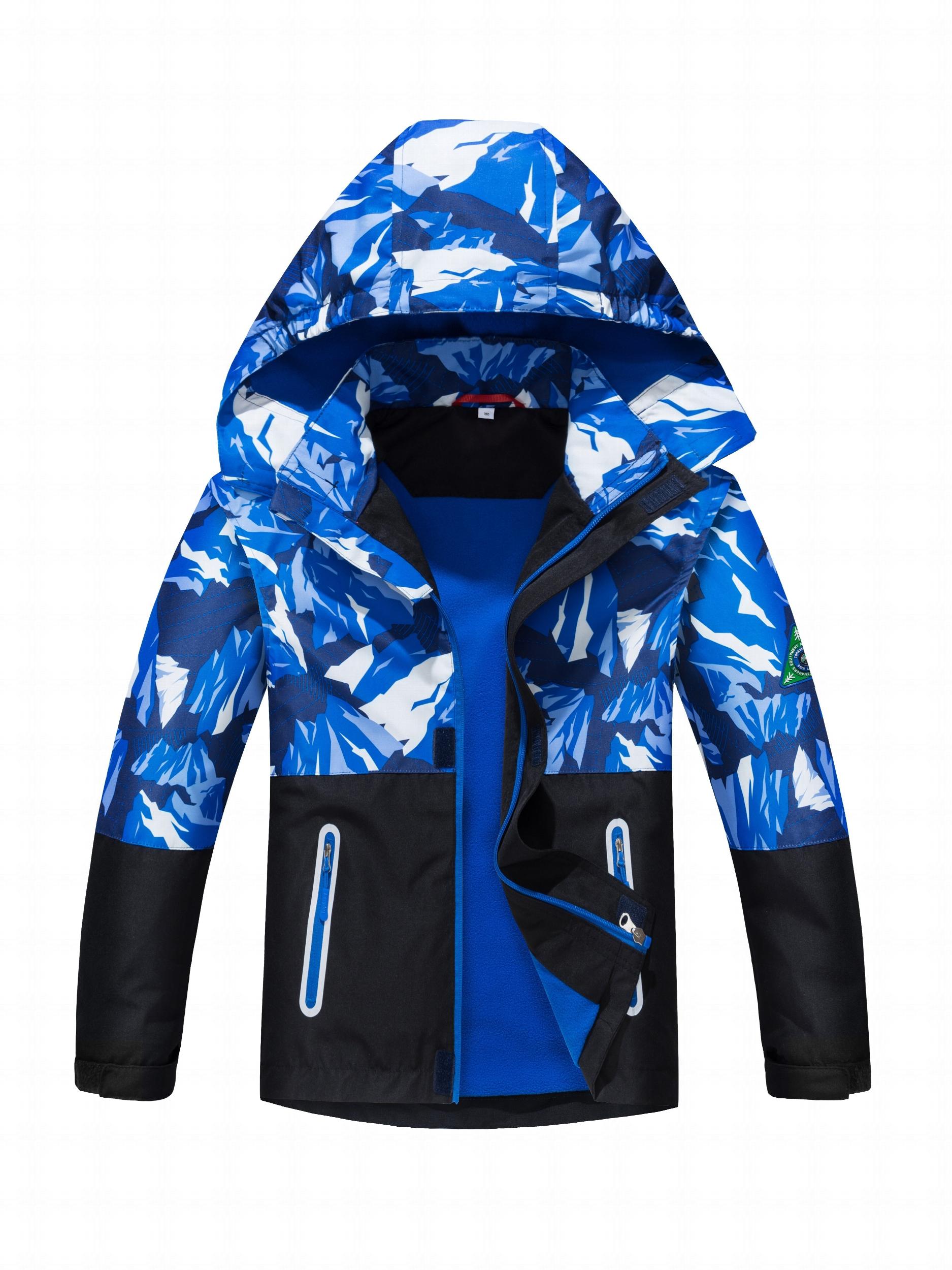 Boys Camo Rain Jacket Waterproof Coat With Hood