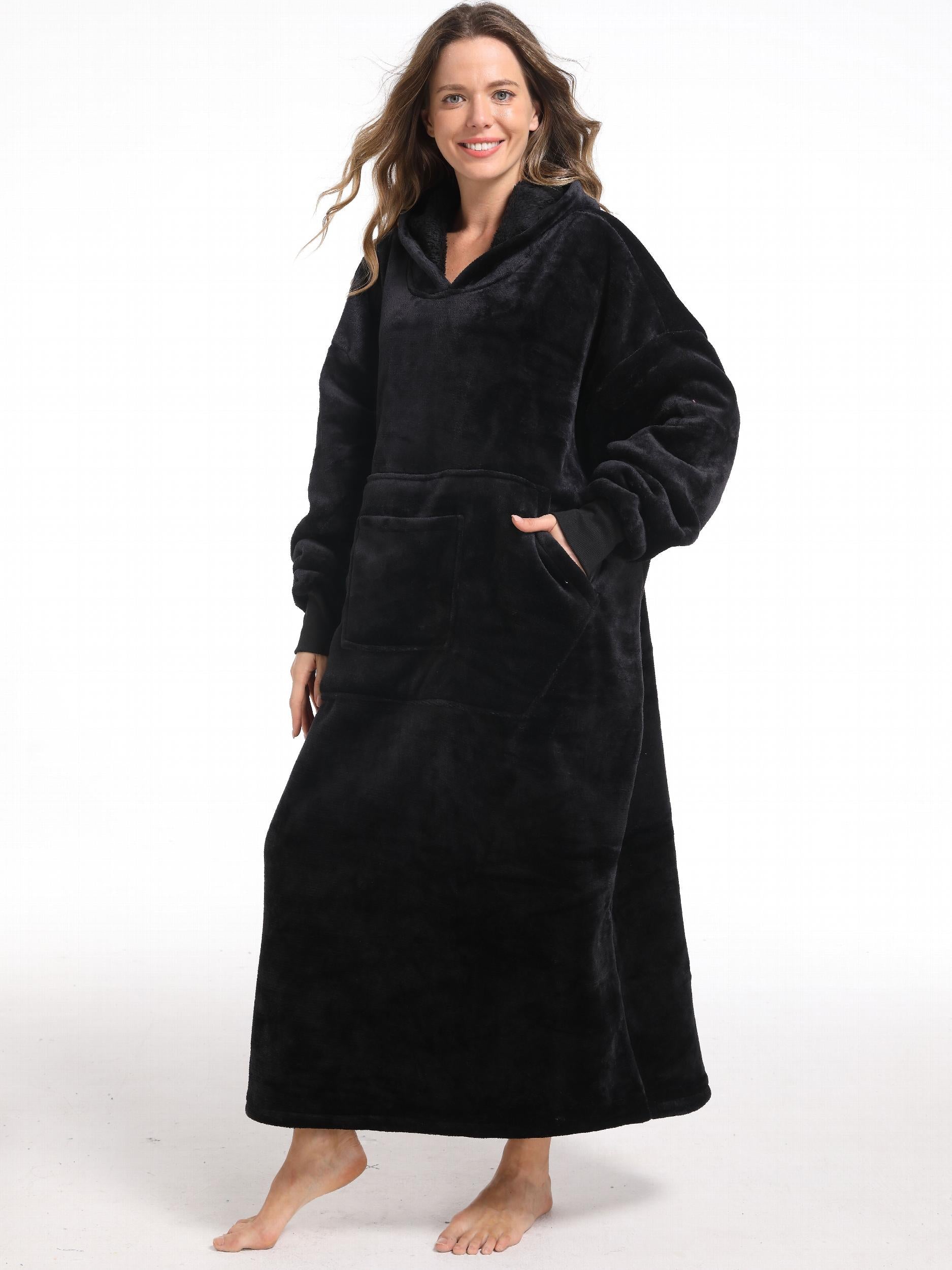 Flannel Wearable Blanket Hoodie for Women