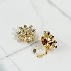 Candora Rhinestone Button Covers - 2pcs, Full Copper Base, 3 Seconds Wear