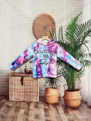 Tie Dye Pattern DADDY'S LITTLE GIRL Hoodies Girls Comfy Hooded Pullover