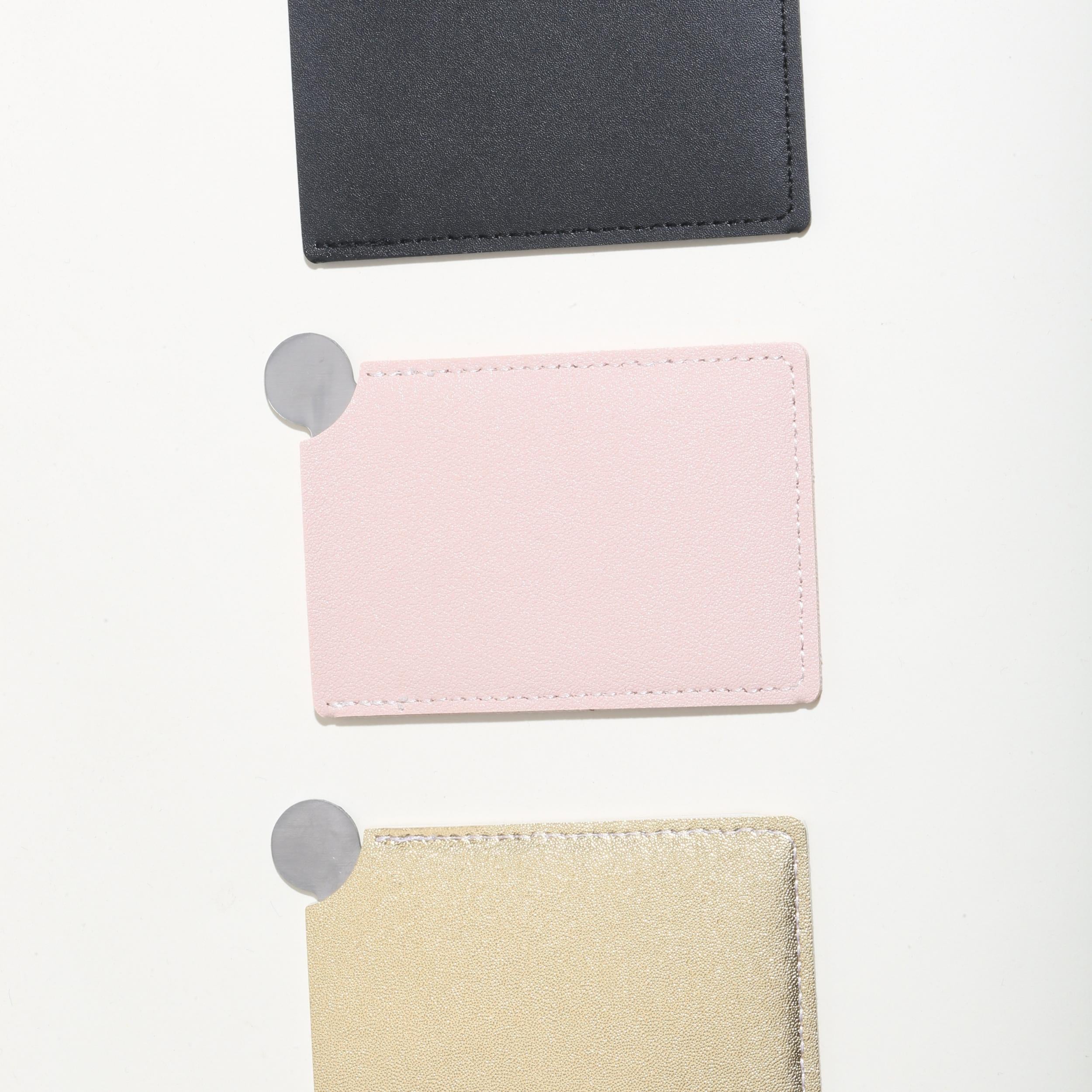 Portable Stainless Steel Makeup Mirror with Sleeve, Travel Vanity Mirror