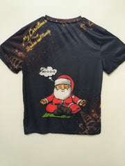 Santa Claus Meditating Print Men's Short Sleeve Tee