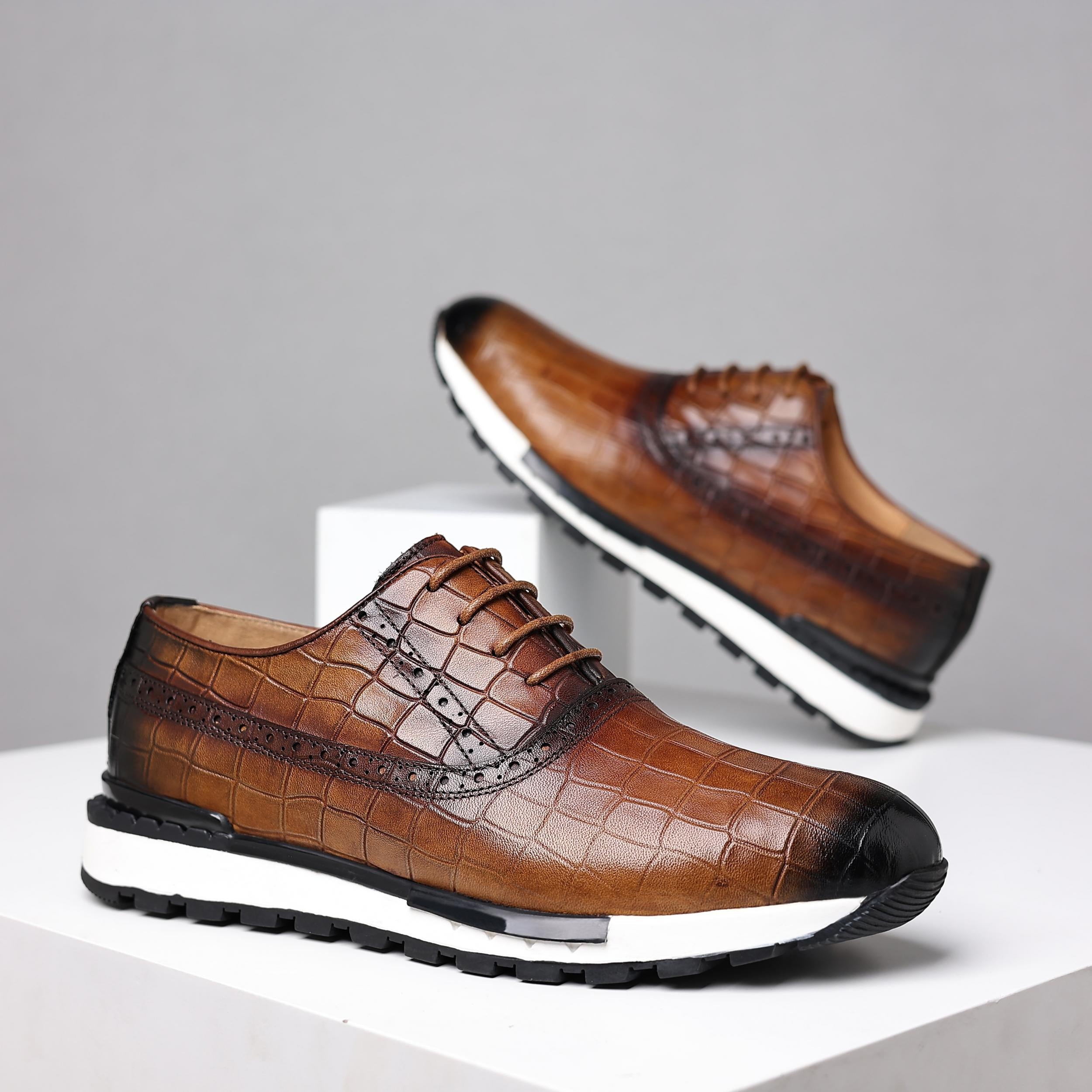 Men's Plaid Casual Oxford Shoes Outdoor Dress Shoes