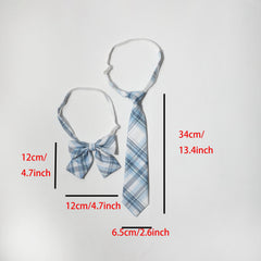 2pcs Plaid Bowtie Women Casual Bow Tie for Party Prom College Style