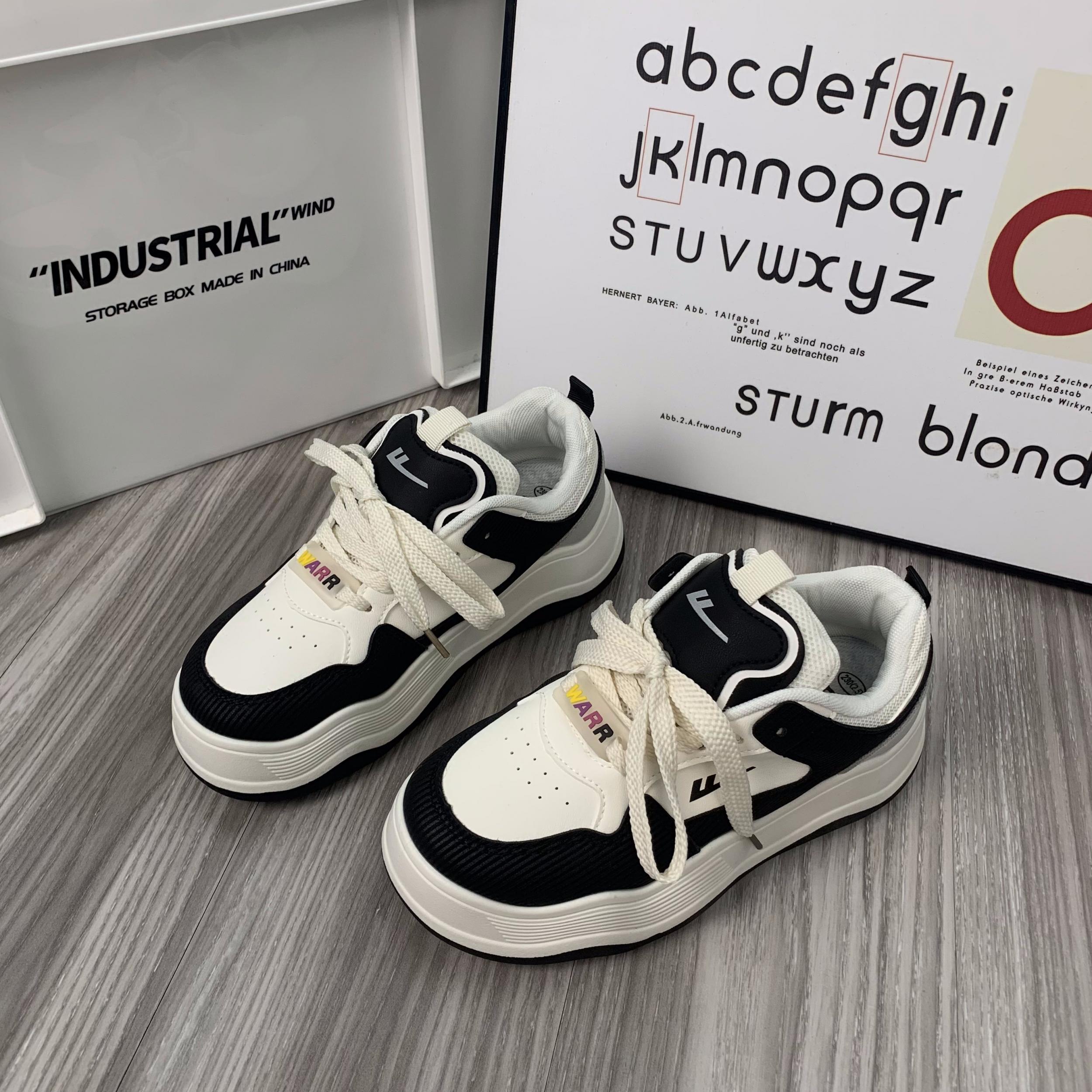 Women's Lace up Platform Skate Shoes Height Increased Sneakers