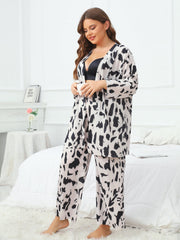 Floral Long Sleeve Robe & Pants Set